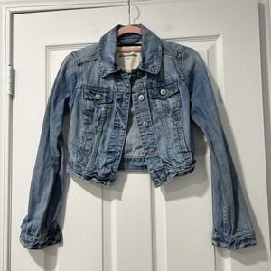 Abercrombie Kids Cropped Denim Jean Jacket Girls Size‎ Large